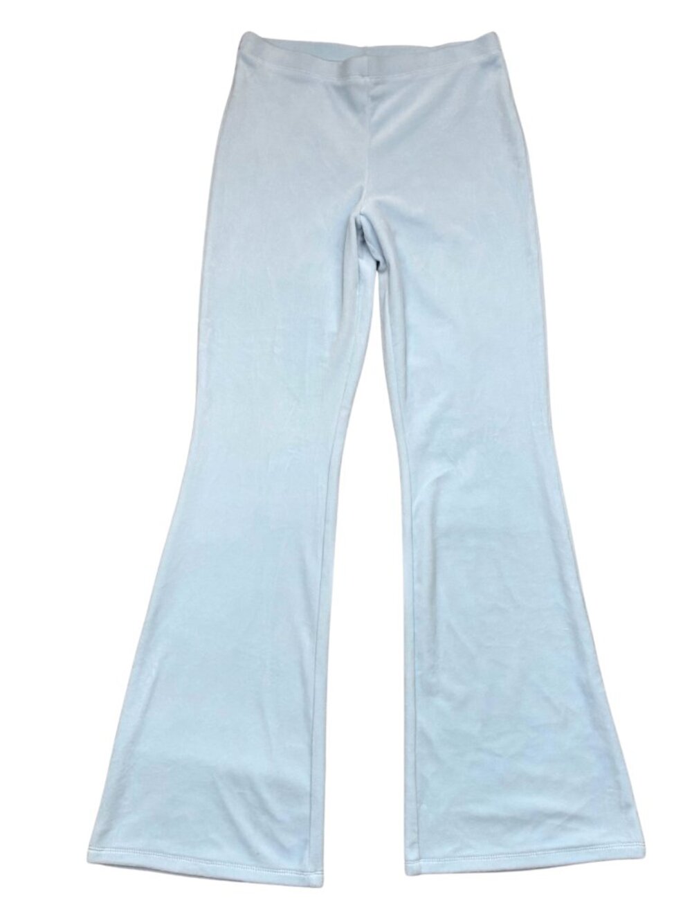 Forever 21 Women’s Large Baby Blue Low Rise Flare Pants Stretch Y2K Athleisure